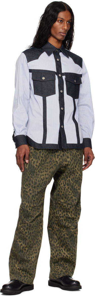 Džínsy Andersson Bell Andersson Bell Leopard Cross-Over Wide Leg Jeans Zelené | apa803u, 3