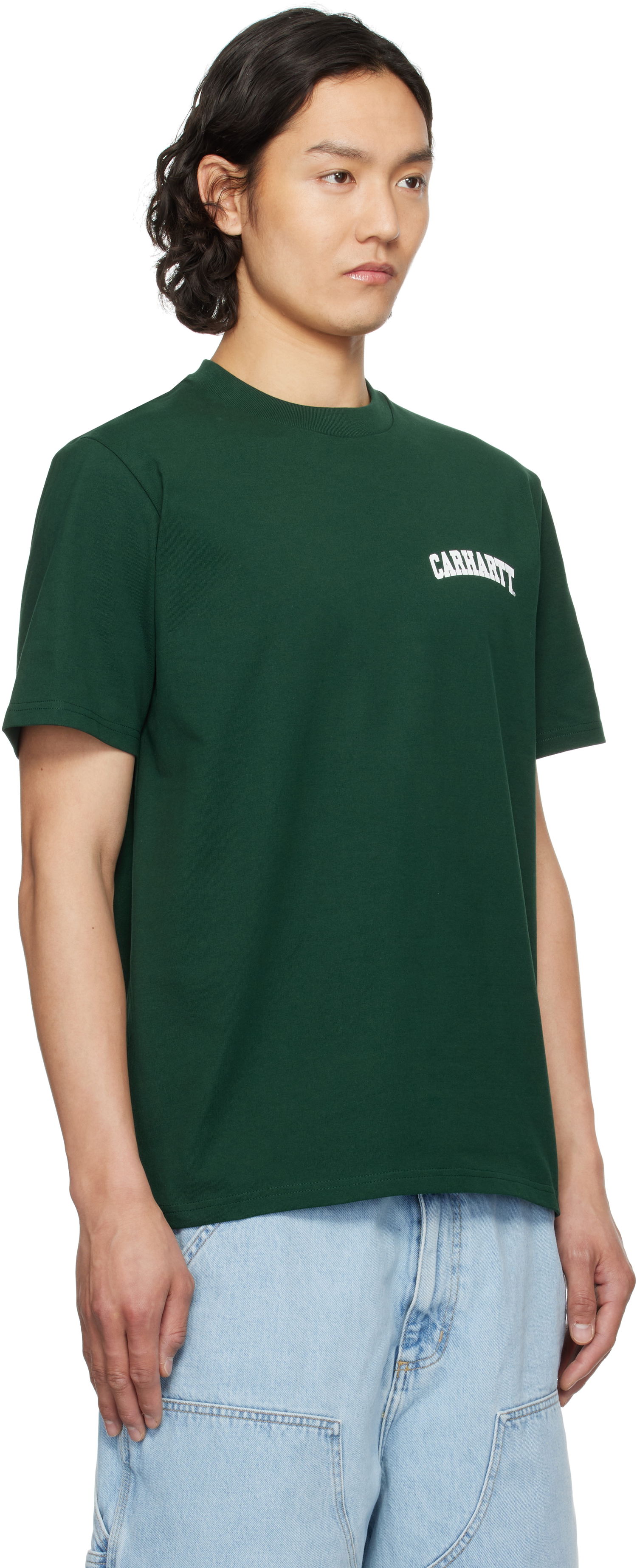 Tričko Carhartt WIP Short Sleeve University Script T-Shirt Zelené | I034852, 1