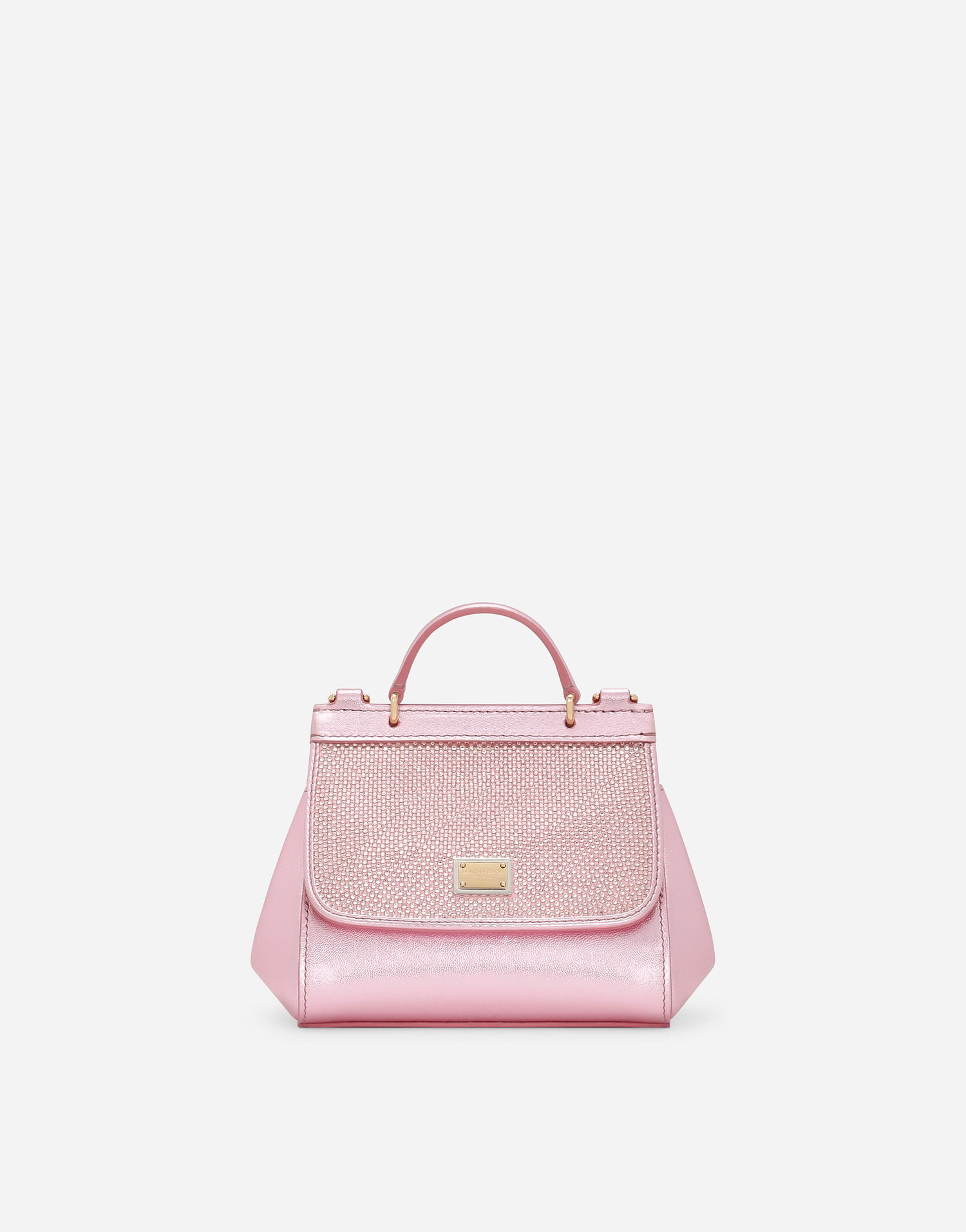Kabelka Dolce & Gabbana Dolce & Gabbana Sicily Crystal Embellished Calfskin Bag Ružová | EB0003AA7468M305, 0