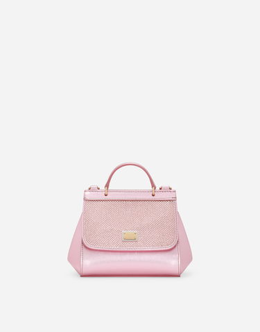 Kabelka Dolce & Gabbana Dolce & Gabbana Sicily Crystal Embellished Calfskin Bag Ružová | EB0003AA7468M305, 0