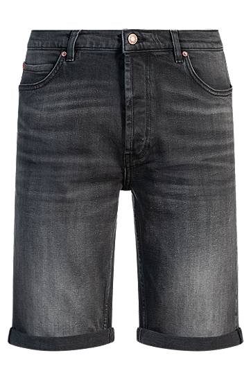 Šortky BOSS Tapered-Fit Comfort-Stretch Denim Shorts Šedá | 50539932, 0