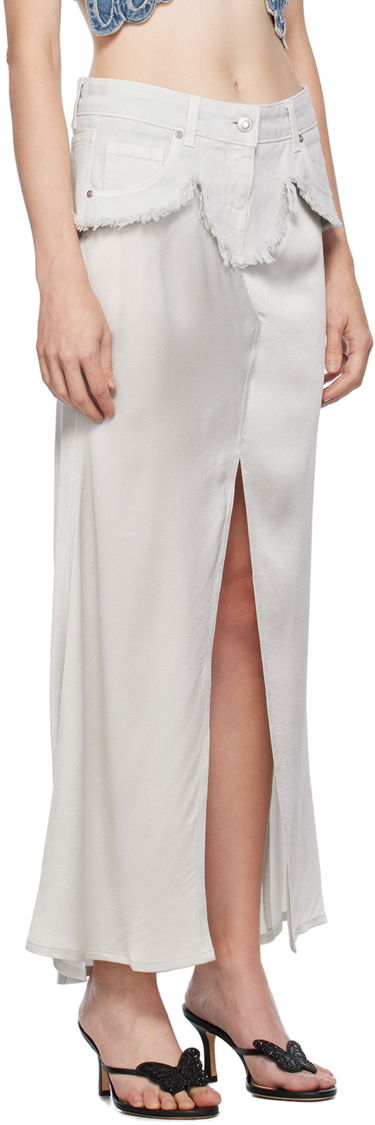Sukňa Blumarine Blumarine Layered Denim Maxi Skirt Biela | A322G154A, 1