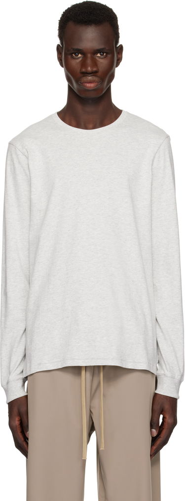 Tričko SKIMS SKIMS Cotton Classic Long Sleeve T-Shirt Šedá | LS-LST-6350M-LIGHT HEATHER GREY, 0