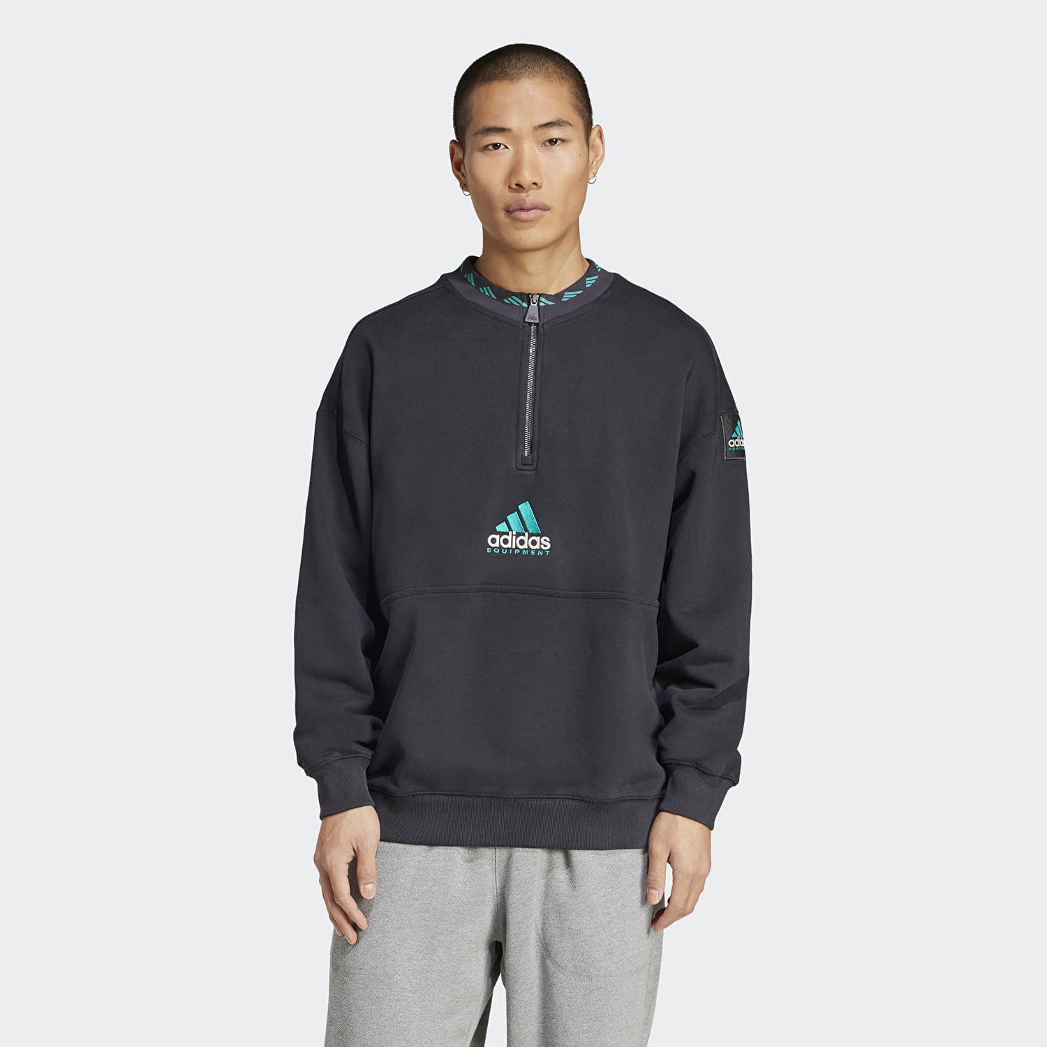 Mikina adidas Originals Equipment Fleece Half-Zip Sweatshirt Čierna | JP0357, 0