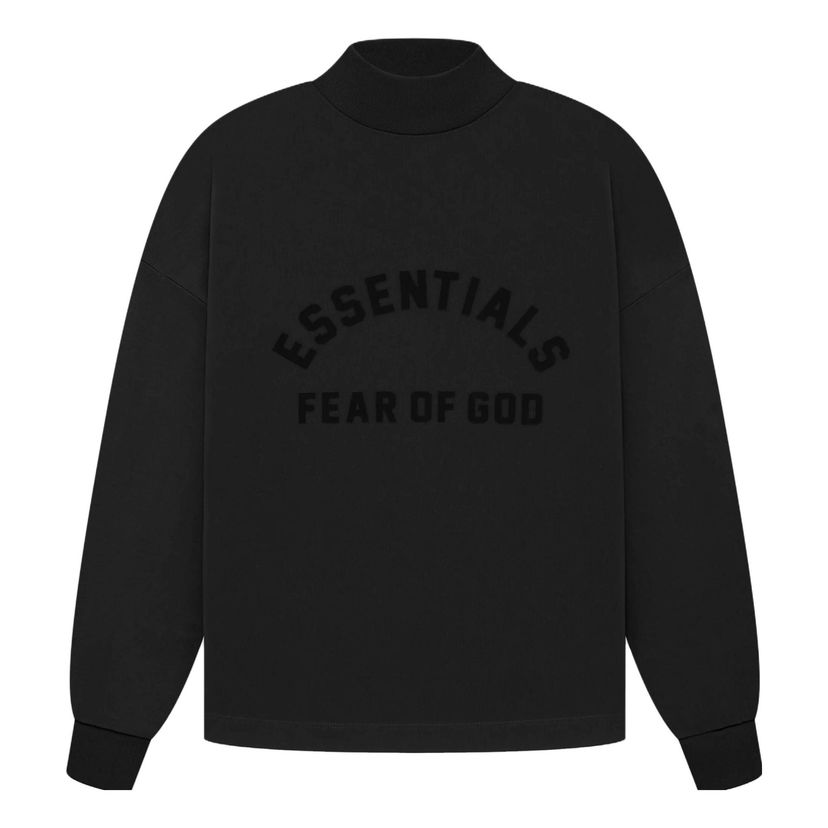 Tričko Fear of God Essentials SS23 Mock Neck Long Sleeve T-Shirt Čierna | 125SP232010F