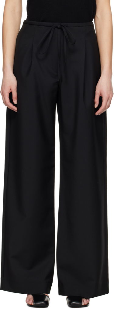 Nohavice Róhe Róhe Relaxed Drawstring Trousers Čierna | 415-30-007, 0