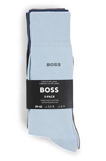 Ponožky BOSS Five-Pack of Cotton-Blend Regular-Length Socks Rôznofarebný | 50503575, 1
