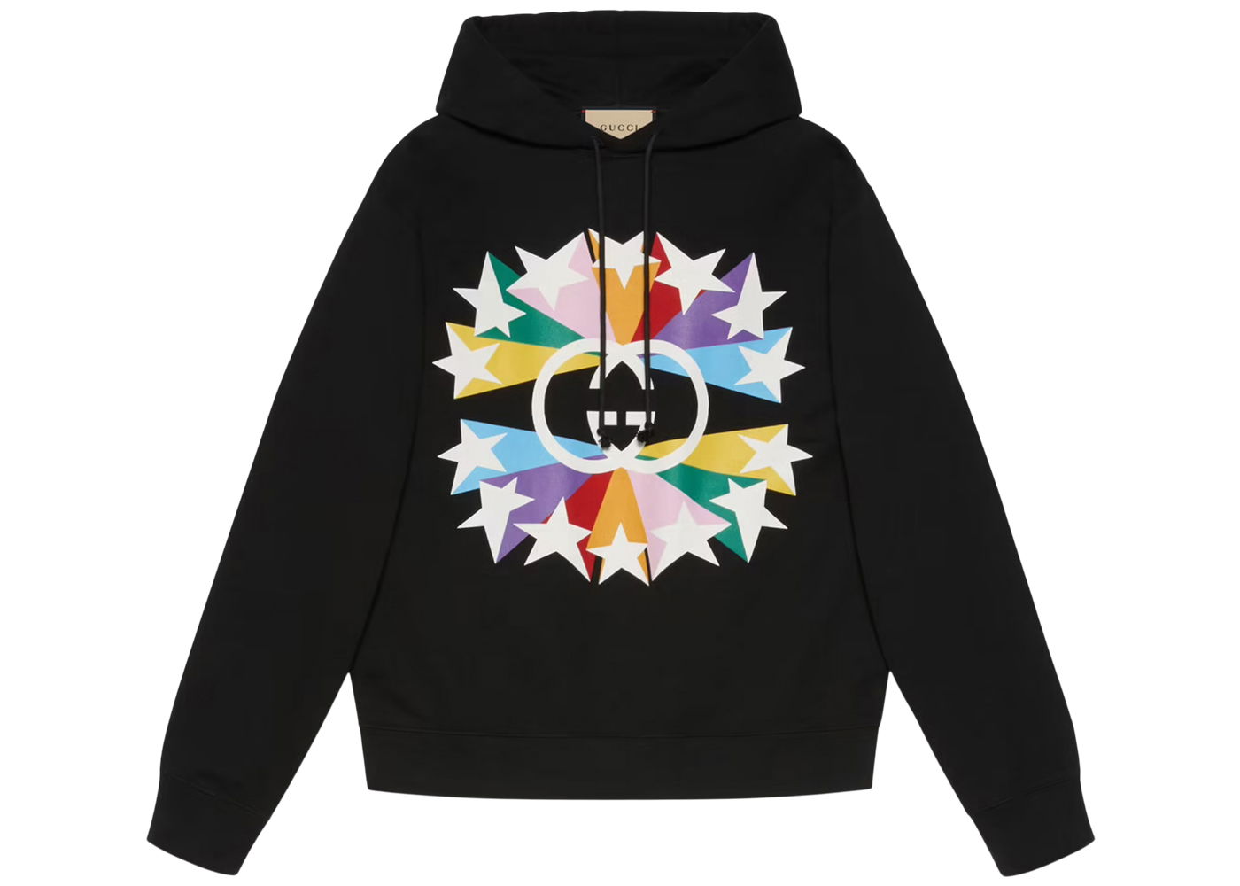 Mikina Gucci Interlocking G Star Burst Print Cotton Hoodie Čierna | 646953 XJDNJ 1082, 0
