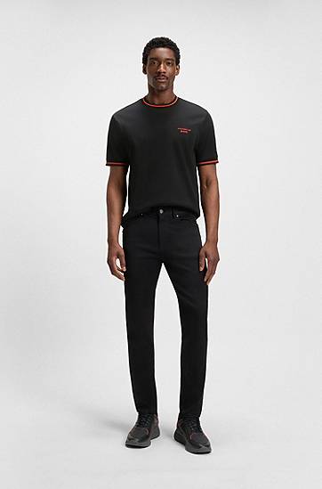 Tričko BOSS Porsche x BOSS Cotton Tee with Moisture-Control Čierna | 50543341, 1