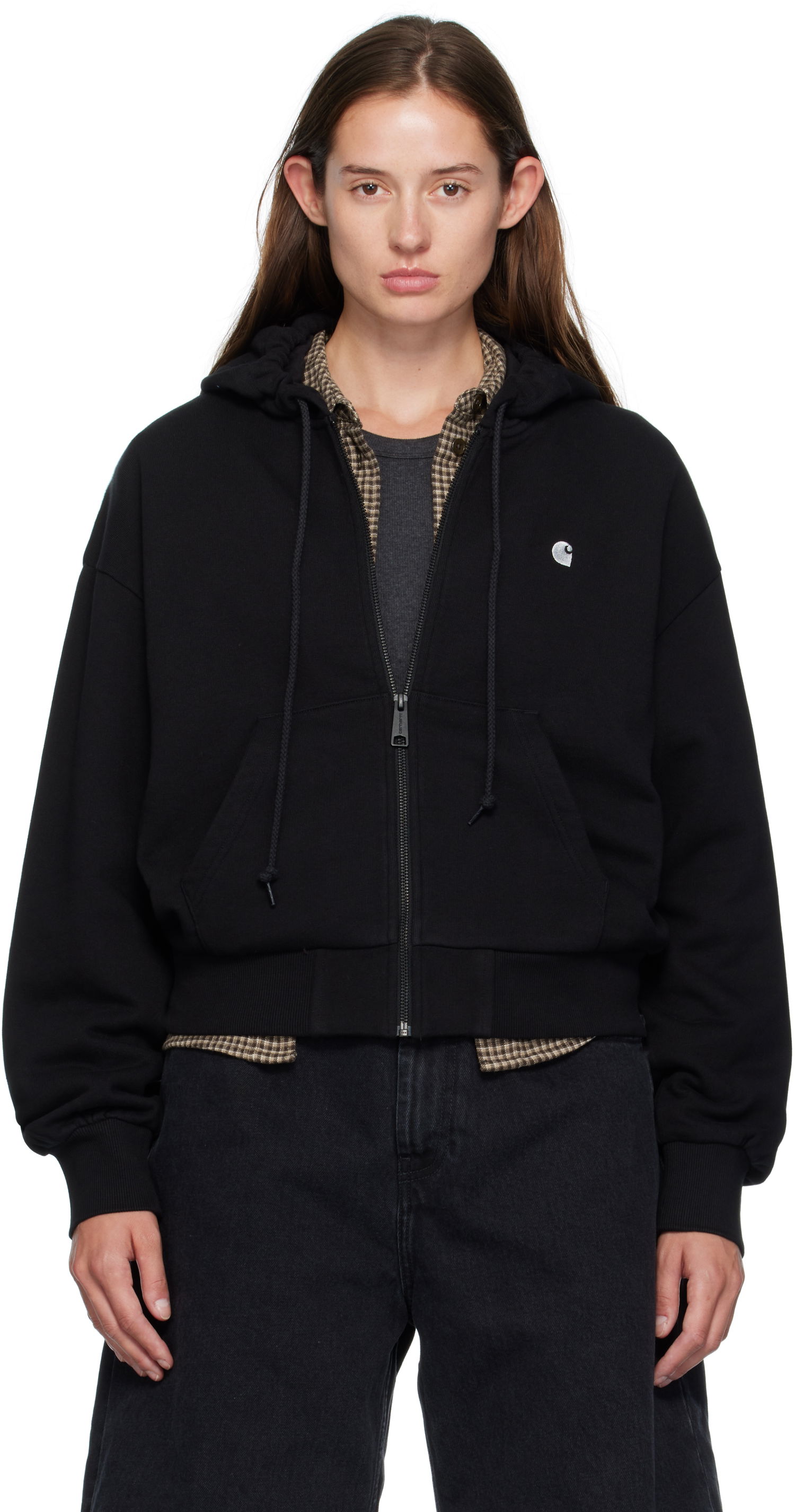 Mikina Carhartt WIP Work In Progress Casey Full-Zip Cropped Hoodie Čierna | I032642 0M4XX, 0