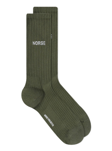 Ponožky NORSE PROJECTS Bjarki Logo Sock Zelené | N82-0060-8045