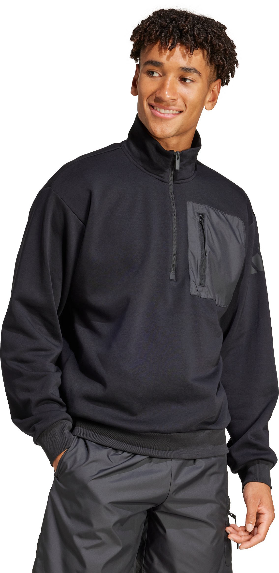 Mikina adidas Originals adidas City Escape Fleece Half-Zip Sweatshirt Čierna | jf3290, 1