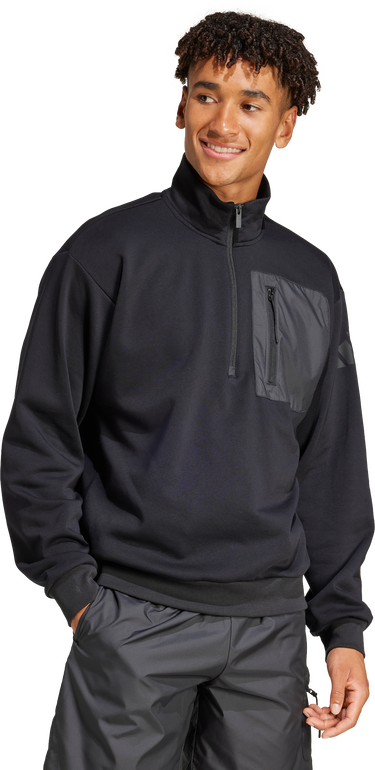 Mikina adidas Originals adidas City Escape Fleece Half-Zip Sweatshirt Čierna | jf3290, 1