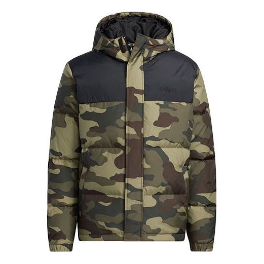 Prešívaná bunda adidas Originals Camo Puff Colorblock Down Feather Jacket Zelené | H45238