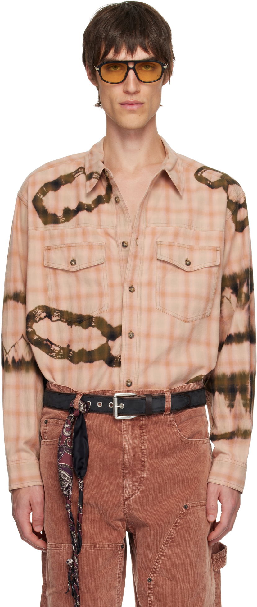 Košeľa ISABEL MARANT Isabel Marant Suli Plaid Tie-Dye Long Sleeve Button-Up Shirt Rôznofarebný | 25ACH0257HA-C3I05H