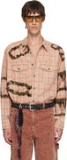 Isabel Marant Suli Plaid Tie-Dye Long Sleeve Button-Up Shirt