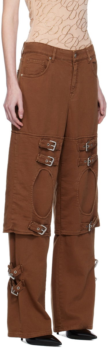 Cargo nohavice Blumarine Blumarine Boyfriend Cutout Buckle Jeans Hnedá | A344J046A, 1