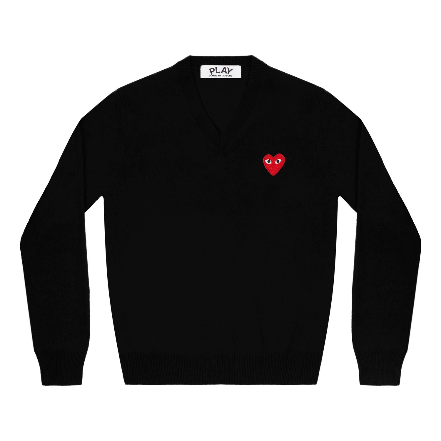 Sveter Comme des Garçons PLAY Heart Emblem V-Neck Pullover Čierna | AZ-N002-051-1, 0
