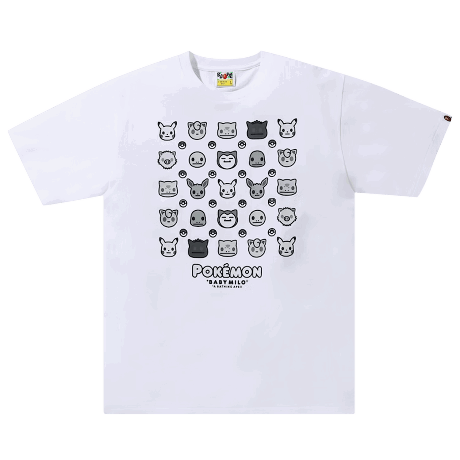 Tričko BAPE Baby Milo x Pokemon Monotone Tee #4 Biela | 2G73 110 913 WHITE, 0