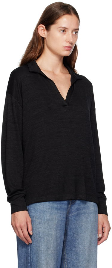 Sveter rag & bone Rag & Bone Knit V-Neck Polo Čierna | WCC24FT021JY21, 1