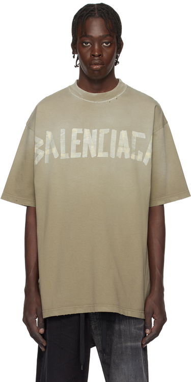Tričko Balenciaga New Tape Type Medium Fit T-Shirt Zelené | 739784TOVA92942, 0