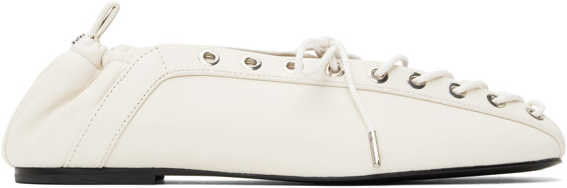 Šaty GANNI GANNI Lace-Up Ballerina Flats Biela | S2962