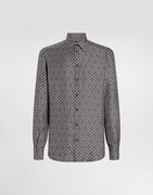 Dolce & Gabbana Silk Shirt with DG Monogram Print