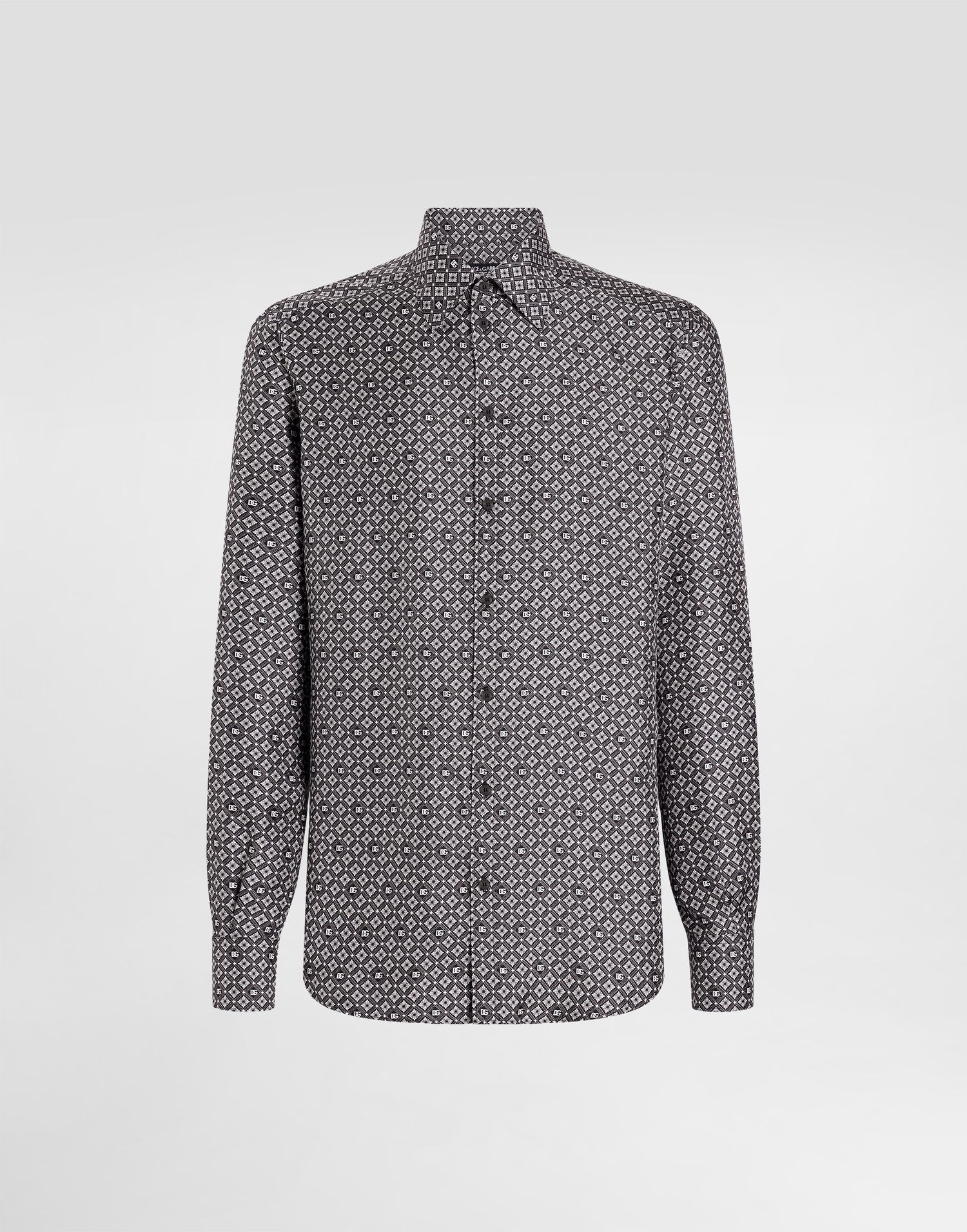 Košeľa Dolce & Gabbana Dolce & Gabbana Silk Shirt with DG Monogram Print Čierna | G5MM4TIS1XSHN5KD, 0