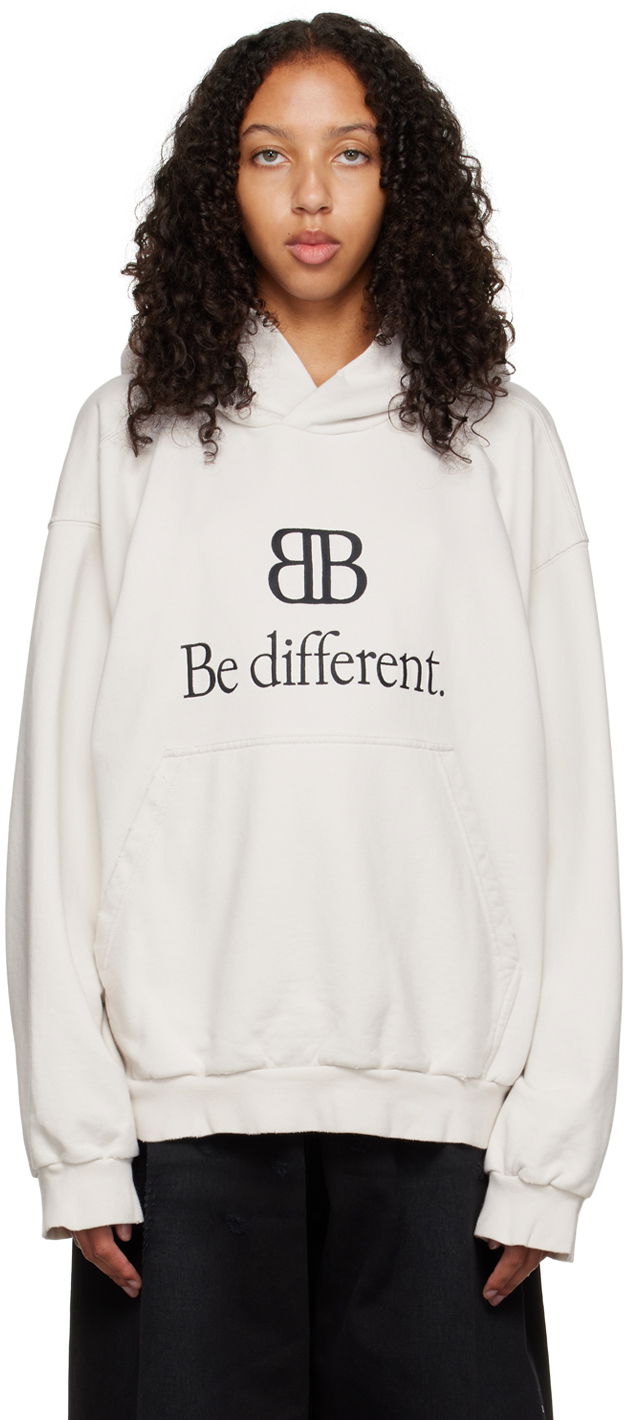 Mikina Balenciaga Balenciaga Embroidered Hoodie Biela | 720426 TNVV1, 0