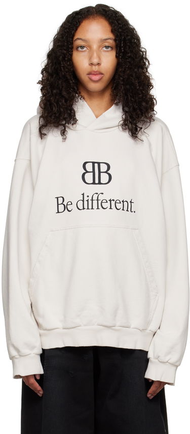 Mikina Balenciaga Balenciaga Embroidered Hoodie Biela | 720426 TNVV1, 0