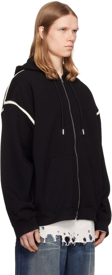 Mikina Mastermind WORLD Mastermind World Boxy Fit Cross Stitch Zip Hoodie Čierna | MW25S14-SW006-015, 1