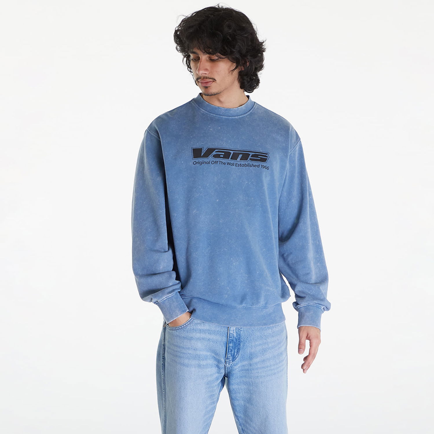 Mikina Vans Spaced Out Loose Crew Blue Modrá | VN000GE7P8X1, 0