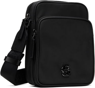 Taška cez rameno BOSS BOSS Twill Reporter Bag with Double B Monogram Čierna | 50523462, 2