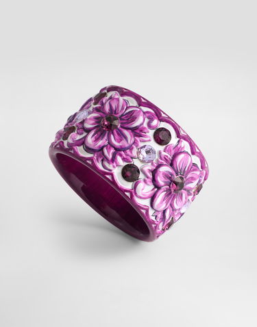 Náramok Dolce & Gabbana Dolce & Gabbana Majolica Floral Embellished Bangle Bracelet Fialová | WBR6A3W111187579, 3
