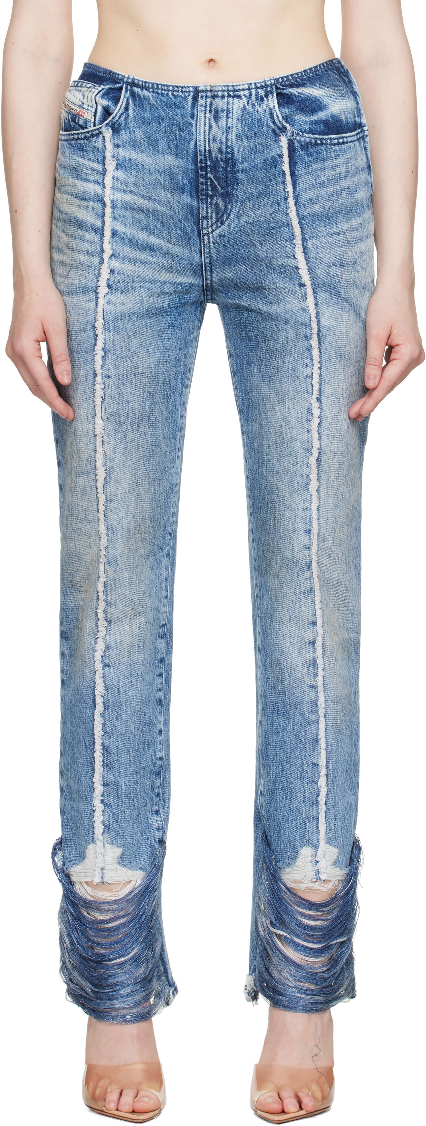 Džínsy Diesel Diesel D-Ginna-FSG Straight Leg Jeans Modrá | A17934 0CMBM, 0