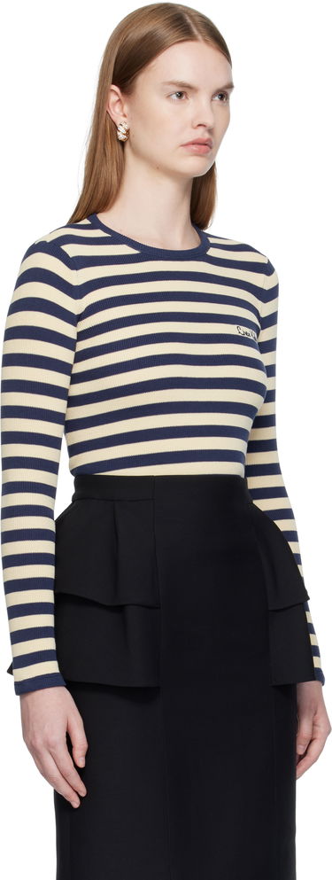 Tričko Valentino Valentino Striped Cotton T-Shirt Navy | 7B3KC66N9JD, 1