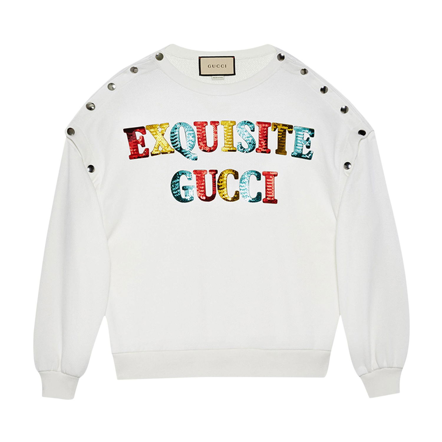 Mikina Gucci Cotton Sweatshirt Biela | 717416 XJEXN 9088, 1