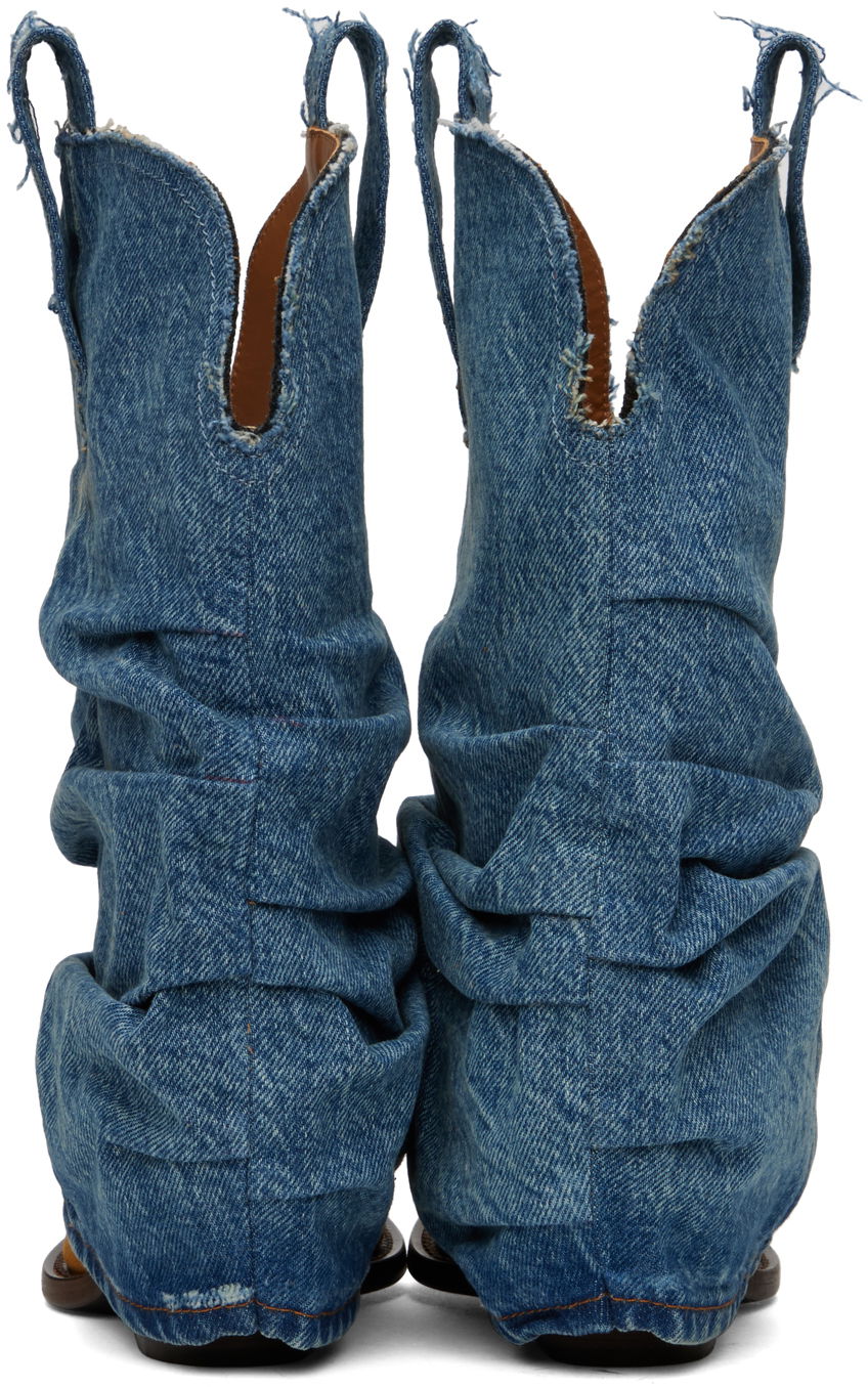 Oblečenie R13 R13 Low Rider Cowboy Denim Boots Modrá | R13S0109-DEN, 1