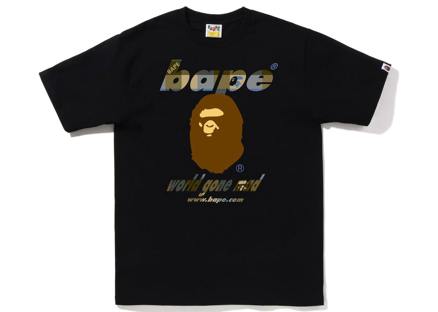 Tričko BAPE Block Check WGM Ape Head Tee Čierna | 1I80-110-056, 0