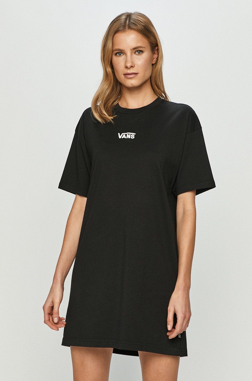 Šaty Vans Center Vee Tee Dress Čierna | VN0A4RU2BLK1, 0