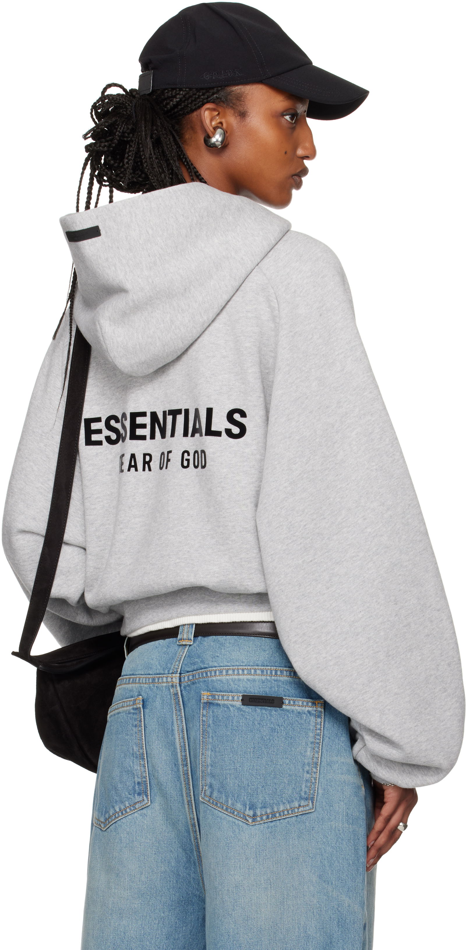 Fleece Cropped Hoodie by ESSENTIALS