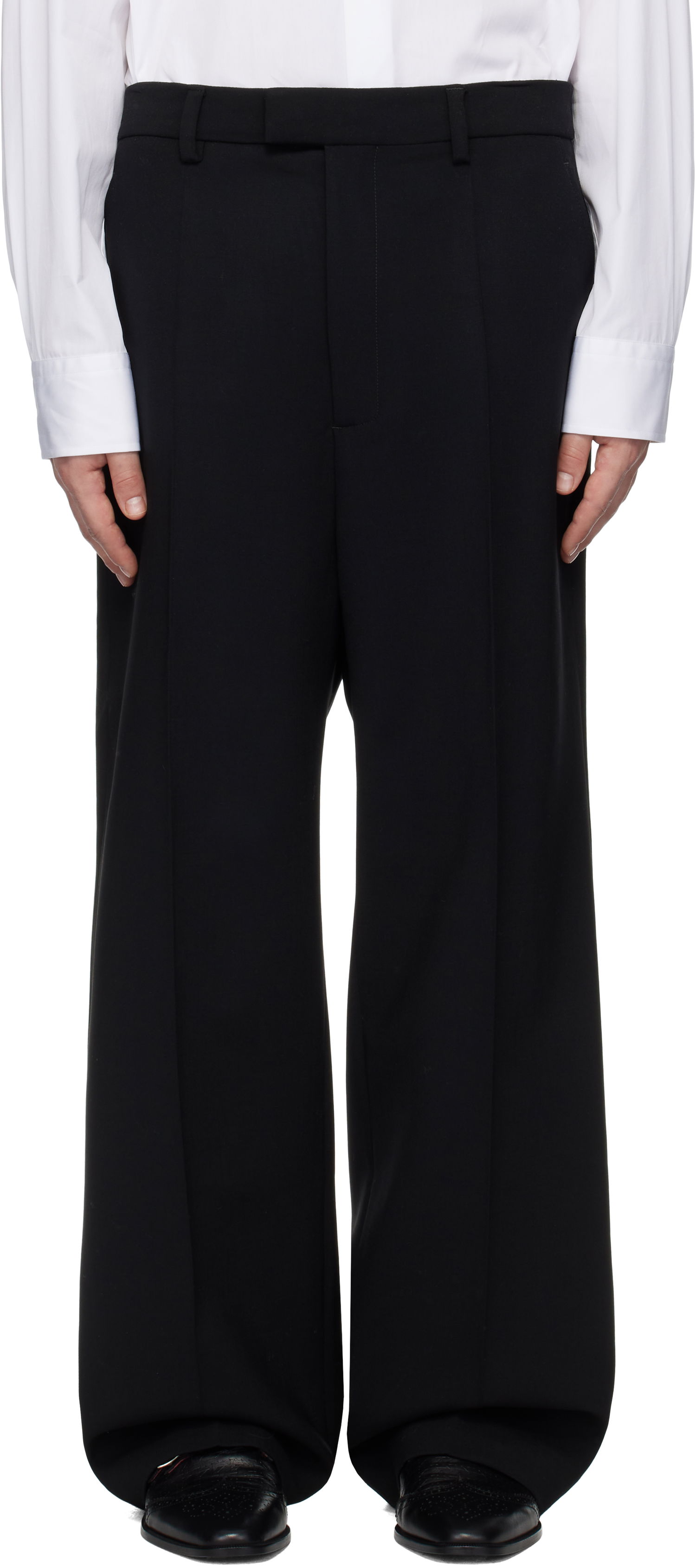 Nohavice VETEMENTS Tailored Wide-Leg Trousers Čierna | UA66PA400B, 0