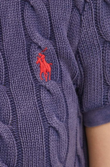 Polo tričko Polo by Ralph Lauren Cable Knit Polo Shirt Fialová | 211943010, 4