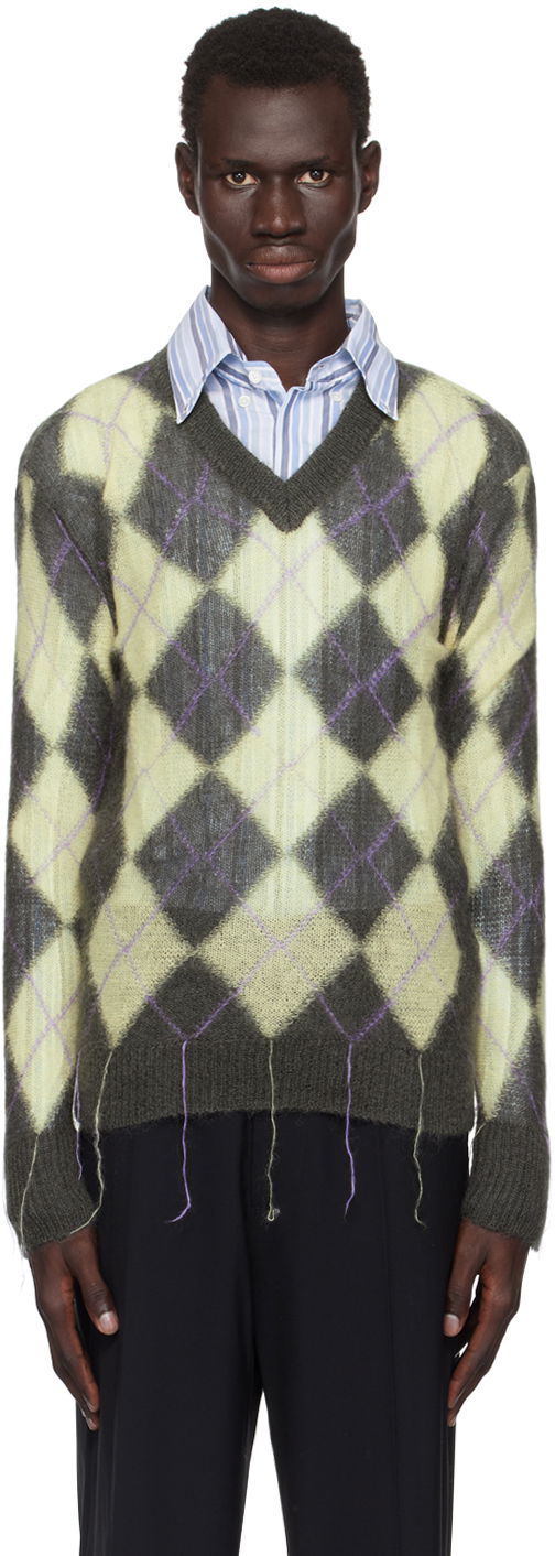 Sveter Marni Argyle Sweater Šedá | CVMG0128Q0 UFU175, 0
