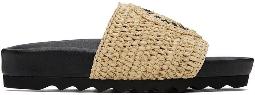 Tenisky a topánky Stella McCartney Elyse Raffia Logo Slides Čierna | 810387AFACL0, 0