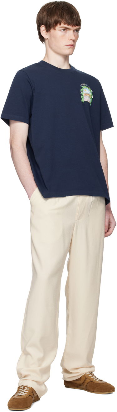 Tričko Casablanca Casablanca L'Arche De Tennis T-Shirt Navy | MPF25-JTS-001-14-EX-FLANNELS, 3