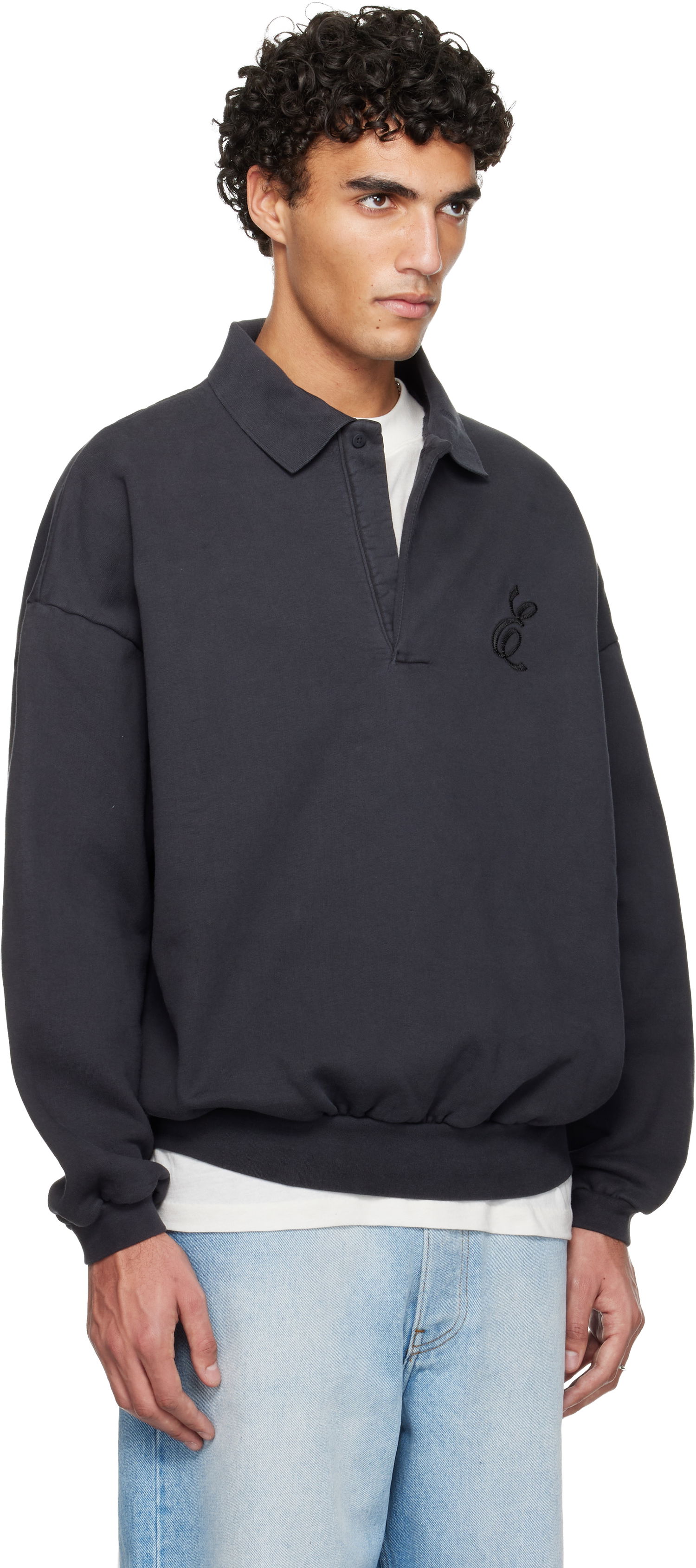 Polo tričko Fear of God ESSENTIALS Holiday Embroidered Classic Polo Čierna | 192HO252042F, 1