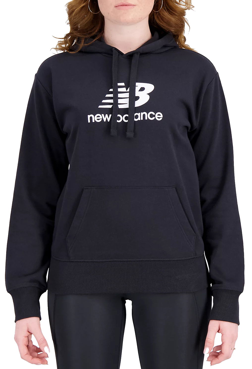 Mikina New Balance Essentials Stacked Logo Hoodie Čierna | wt31533-bk, 0