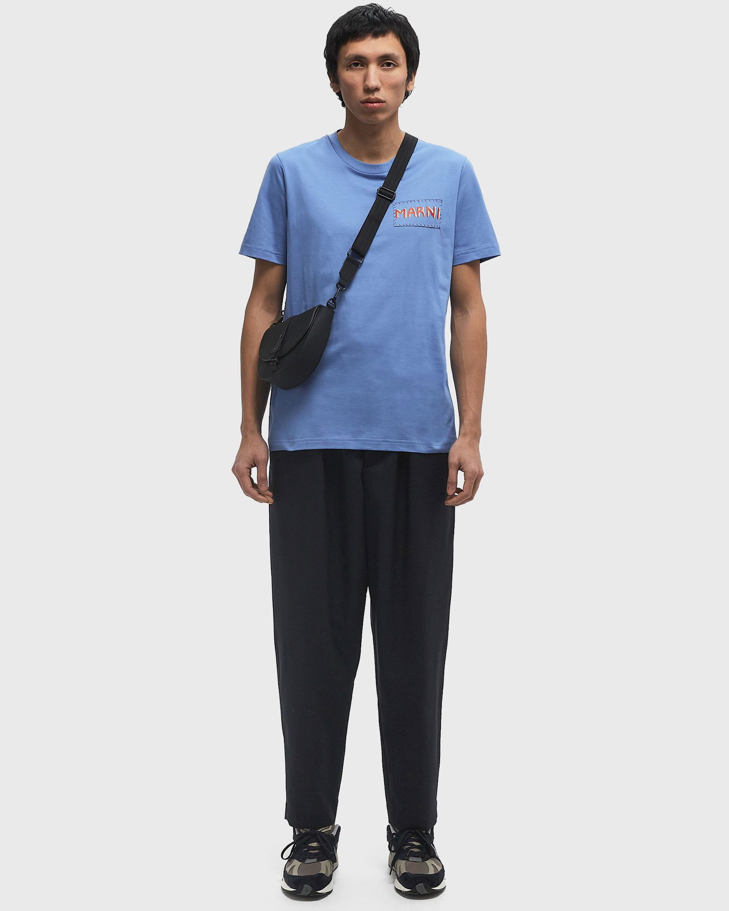 Tričko Marni Blue Short Sleeve T-Shirt With Logo Patch Modrá | HUMU0198X0-00B26, 1