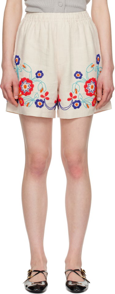 Šortky Bode Bode Beaded Garden Party Shorts Béžová | MRS25BT049, 0